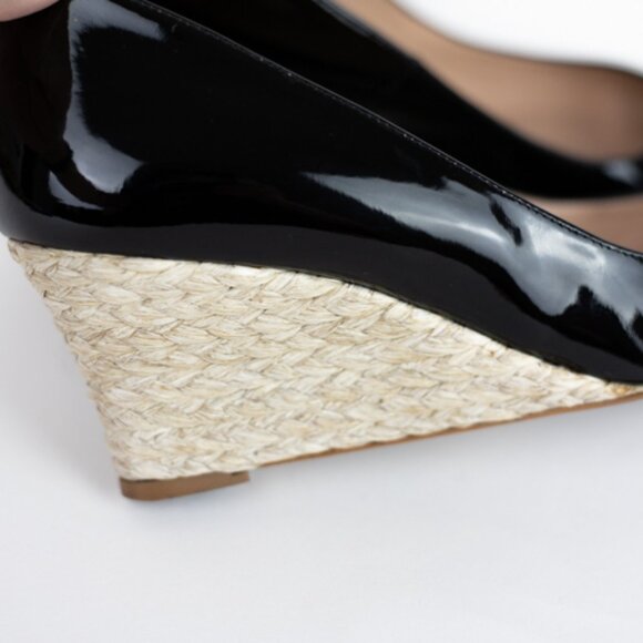 L.K. Bennett Black Patent Leather Wedge Pumps Size 9 EUR 39 - Picture 7 of 12
